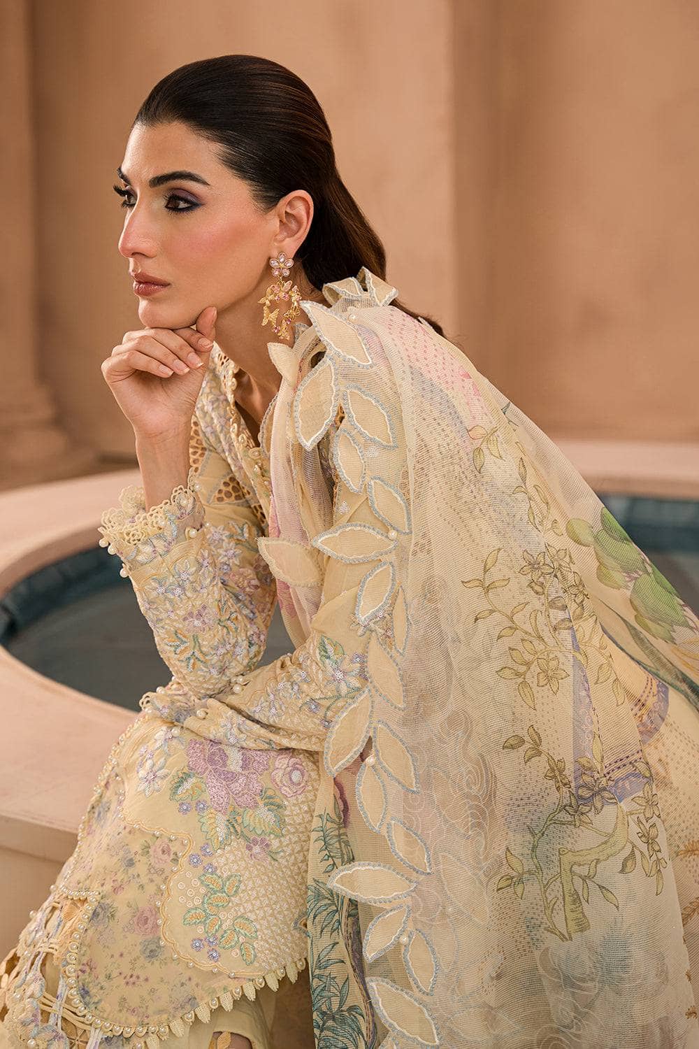 Restocked/Afrozeh Painted Garden Lawn/Sweet Saffron/D 08