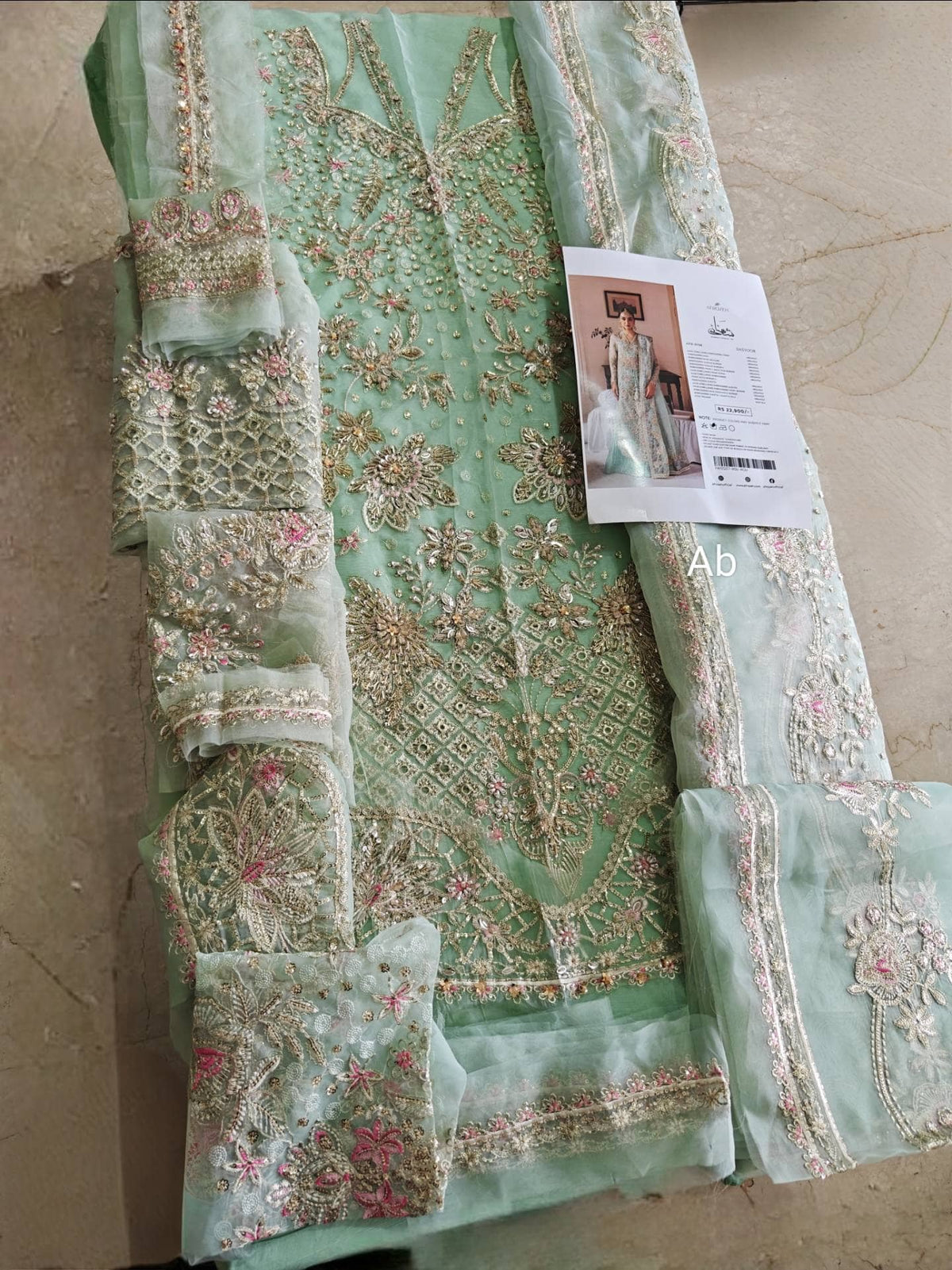 Open Pic/Hot 🔥 Seller/Afrozeh Shehnai Wedding Formals 26/Dastoor/Aqua