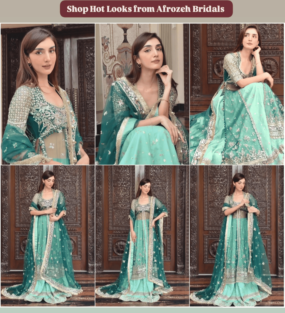 Spotted in Ayzel Afrozeh Luminara 26/Mint Green/Wedding Couture/Amanel/AYZ 172/Koel