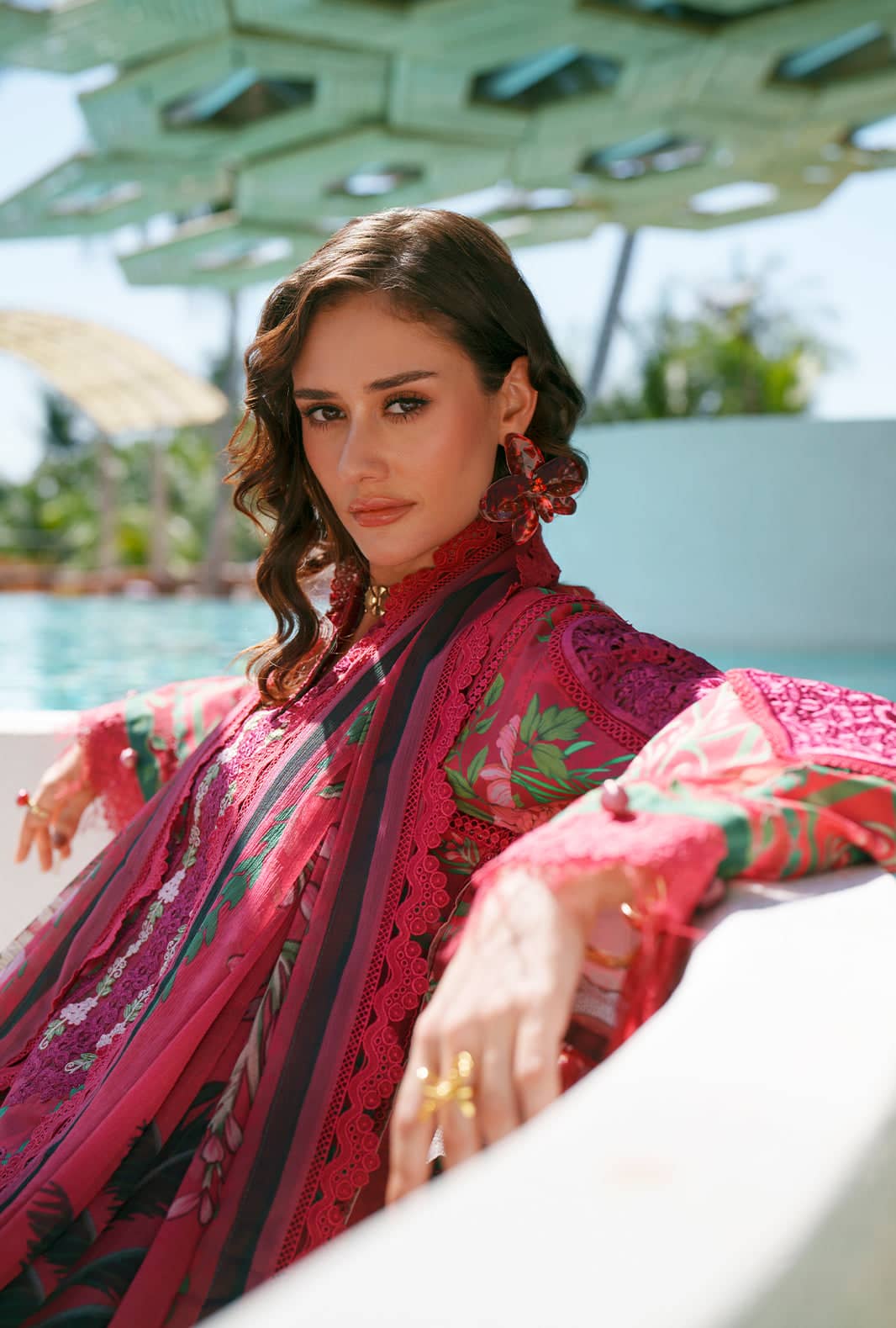 Ajr Couture Chikankari Lawn 26/Amaira/Red