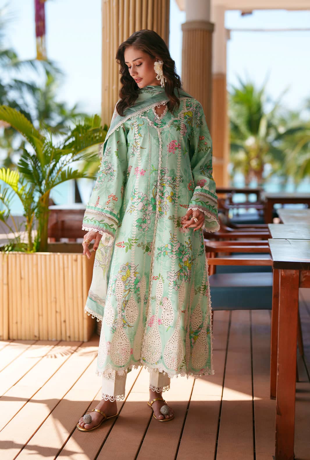 Ajr Couture Chikankari Lawn 26/Eliya/Mint Green