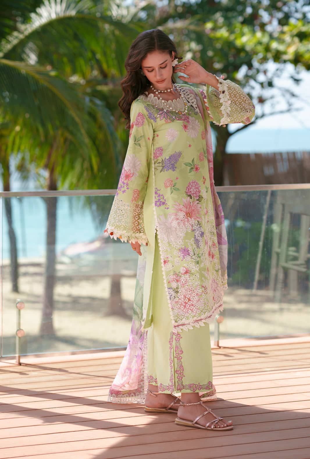 Ajr Couture Chikankari Lawn 26/Riwa/Apple Green