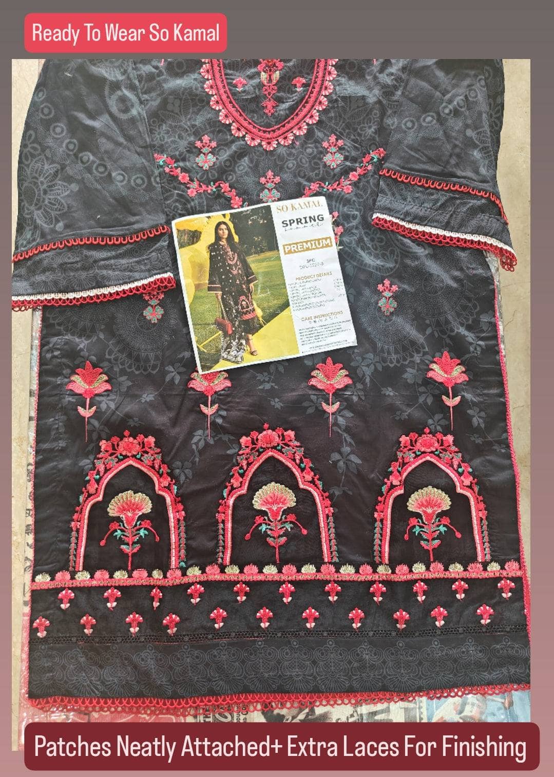 Stitched/So Kamal Stitched Lawn/Awwal Pret/Kashmir Ki Kali (B)/Large