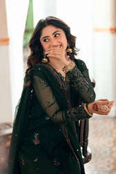 Azure Festive Eid Collection/Luxury Formals/Glimmer Green/Bottle Green