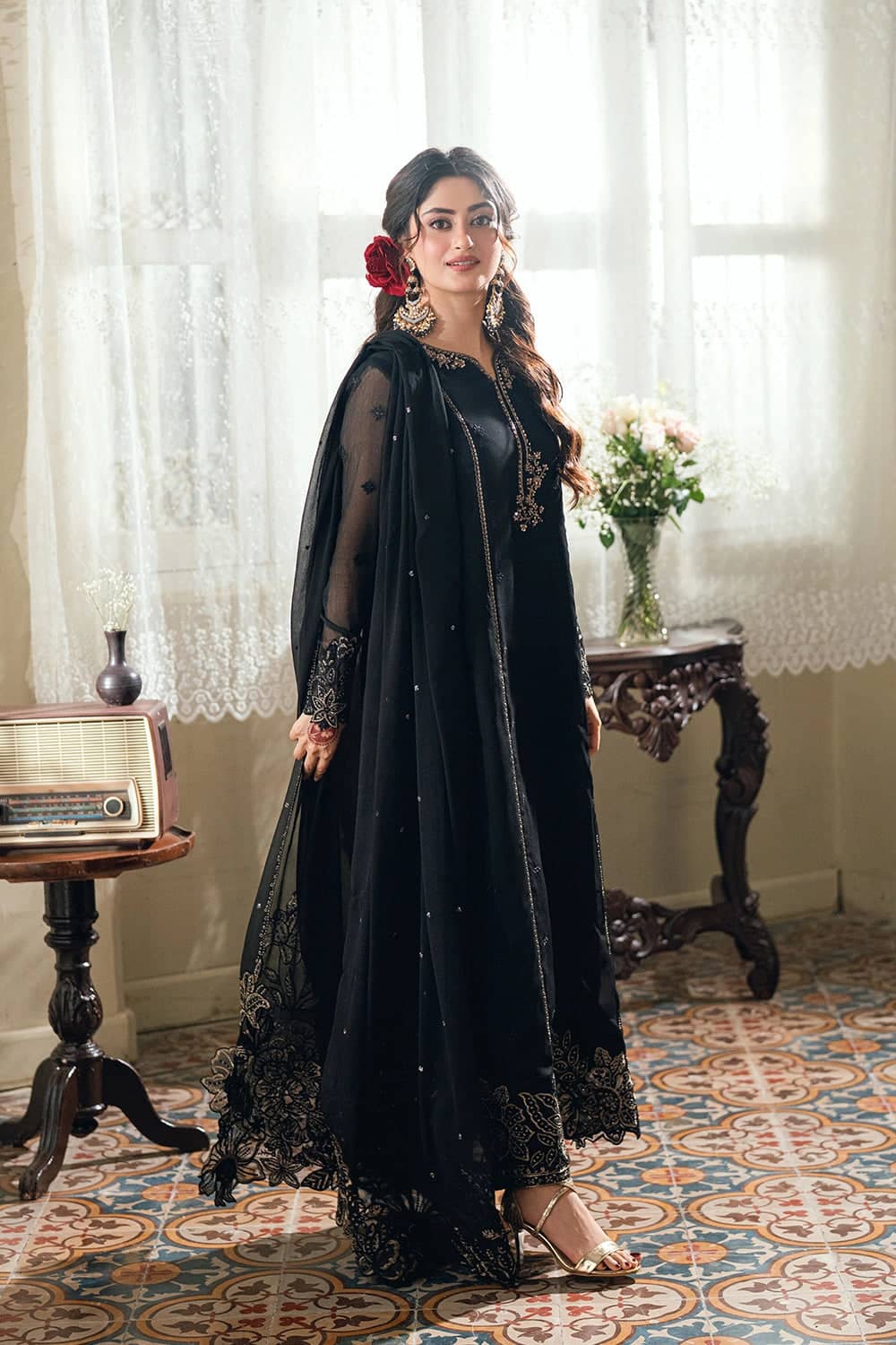 Restocked/Azure Festive Eid Collection/Luxury Formals/Nightingale/Black