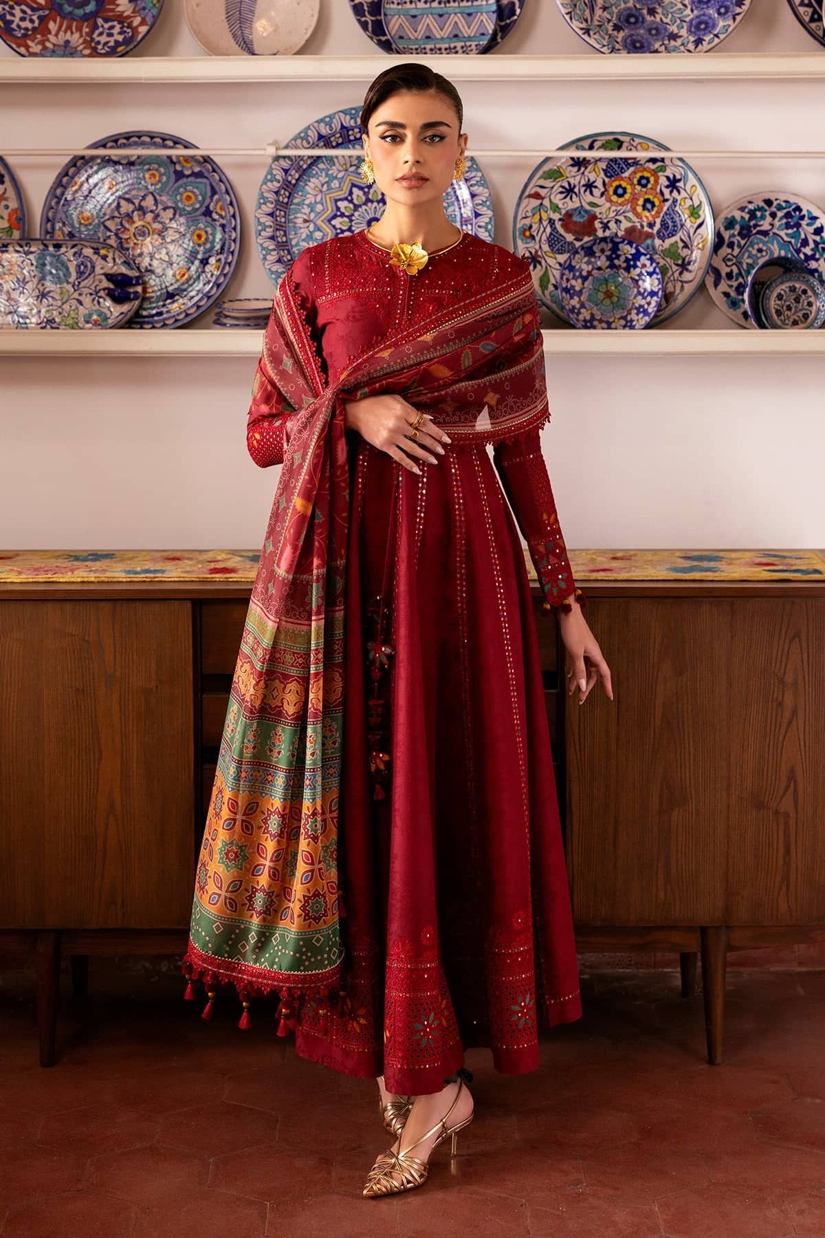 Jazmin Shahkaar Lawn/SL26-D06/Tissue Silk Dupatta