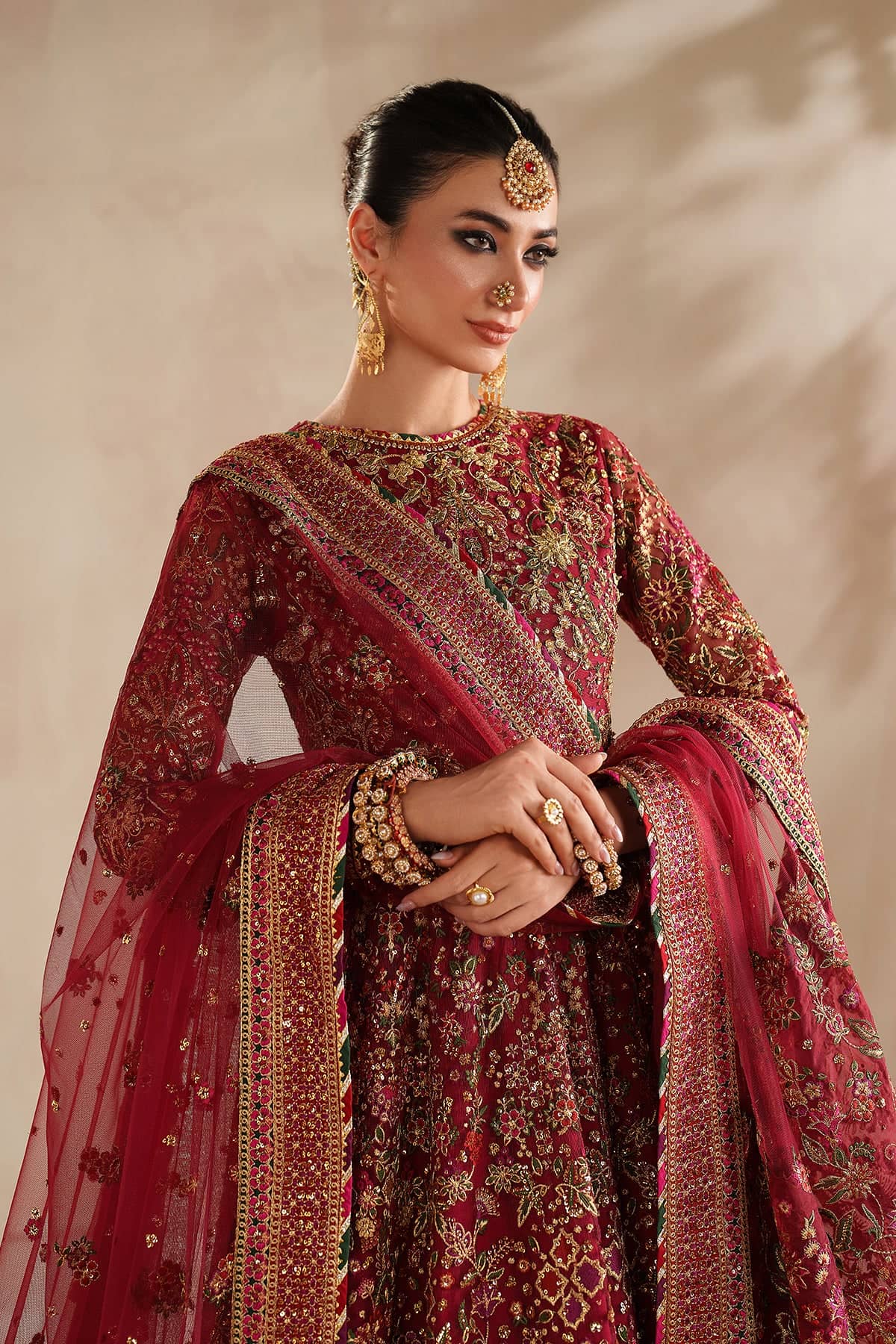 Baroque Exclusive Wedding Edition 26/EMBROIDERED NET UF-4370/Rosewood