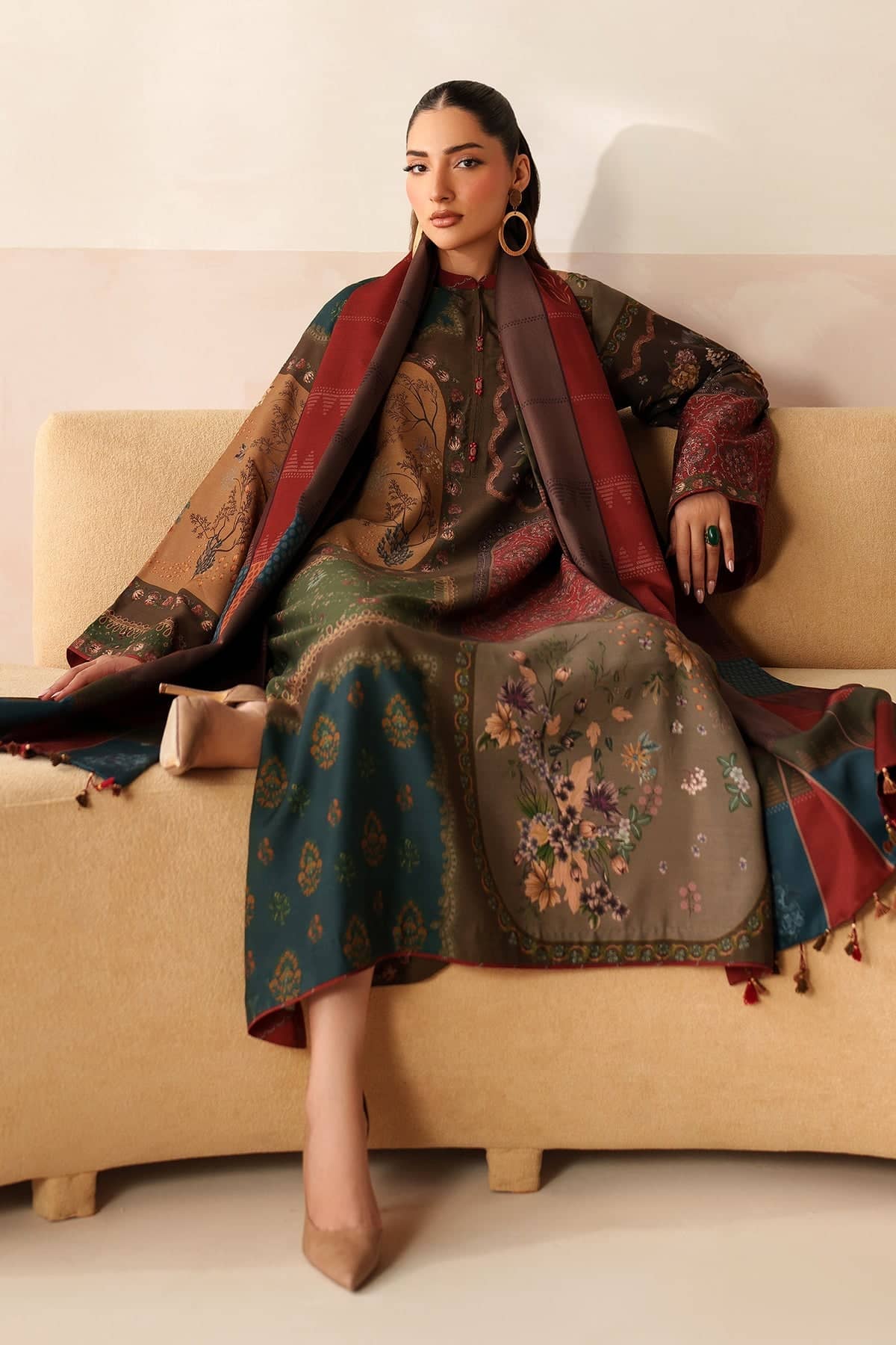 Baroque Winter Pakistani Suits Baroque Exclusive Winter Fall Collection/DIGITAL PRINTED VISCOSE UF-4286