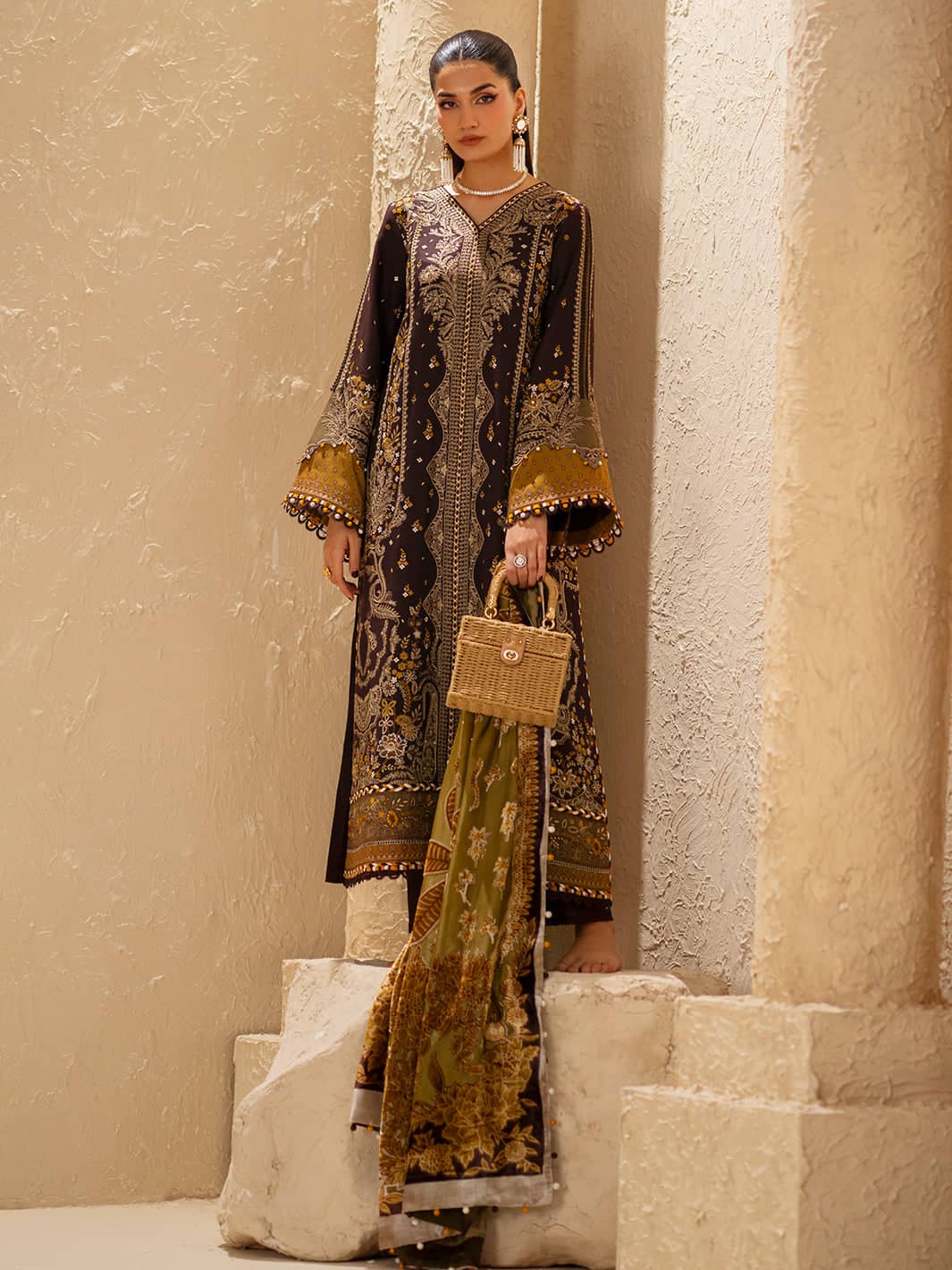 Bin Ilyas Winter Pakistani Suits Restocked/Bin ilyas Saqqara/Velvet Palachi Shawl Collection