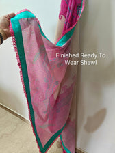 Semi Stitched/Charizma Marina/Pashmina Shawl/Pink