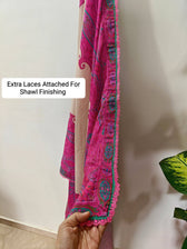 Semi Stitched/Charizma Marina/Pashmina Shawl/Pink
