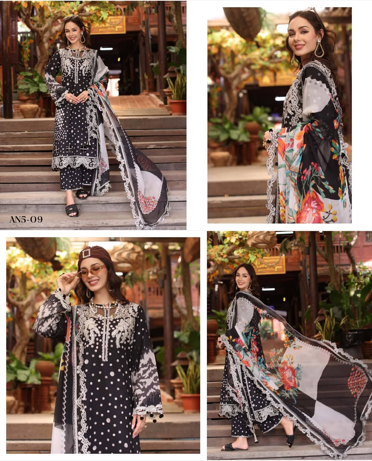 Charizma Aniiq Lawn/Pure Chiffon Embroideried Dupatta/AN5-09