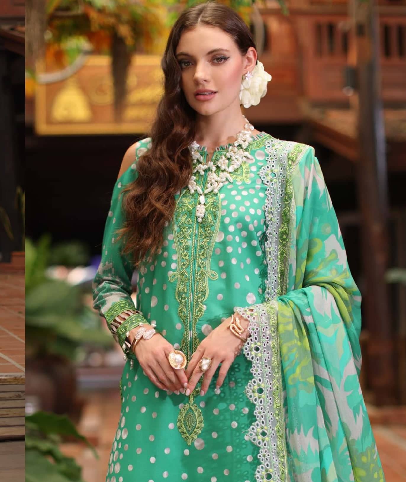 Charizma Aniiq Lawn/Pure Chiffon Embroideried Dupatta/AN5-13