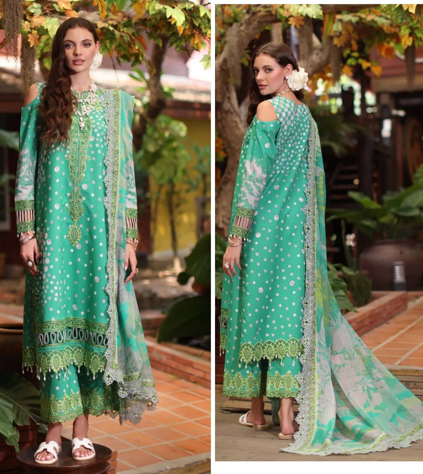 Charizma Aniiq Lawn/Pure Chiffon Embroideried Dupatta/AN5-13
