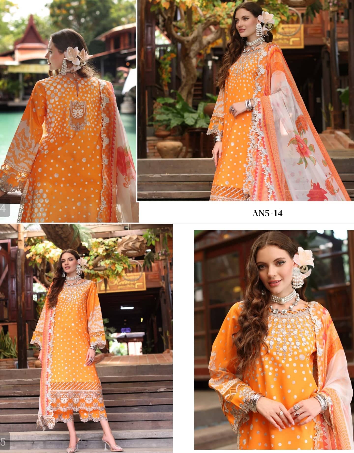 Charizma Aniiq Lawn/Pure Chiffon Embroideried Dupatta/AN5-14