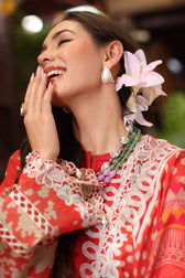 Charizma Aniiq Lawn/Rust/Pure Chiffon Embroideried Dupatta/AN5-12