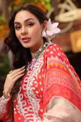 Charizma Aniiq Lawn/Rust/Pure Chiffon Embroideried Dupatta/AN5-12