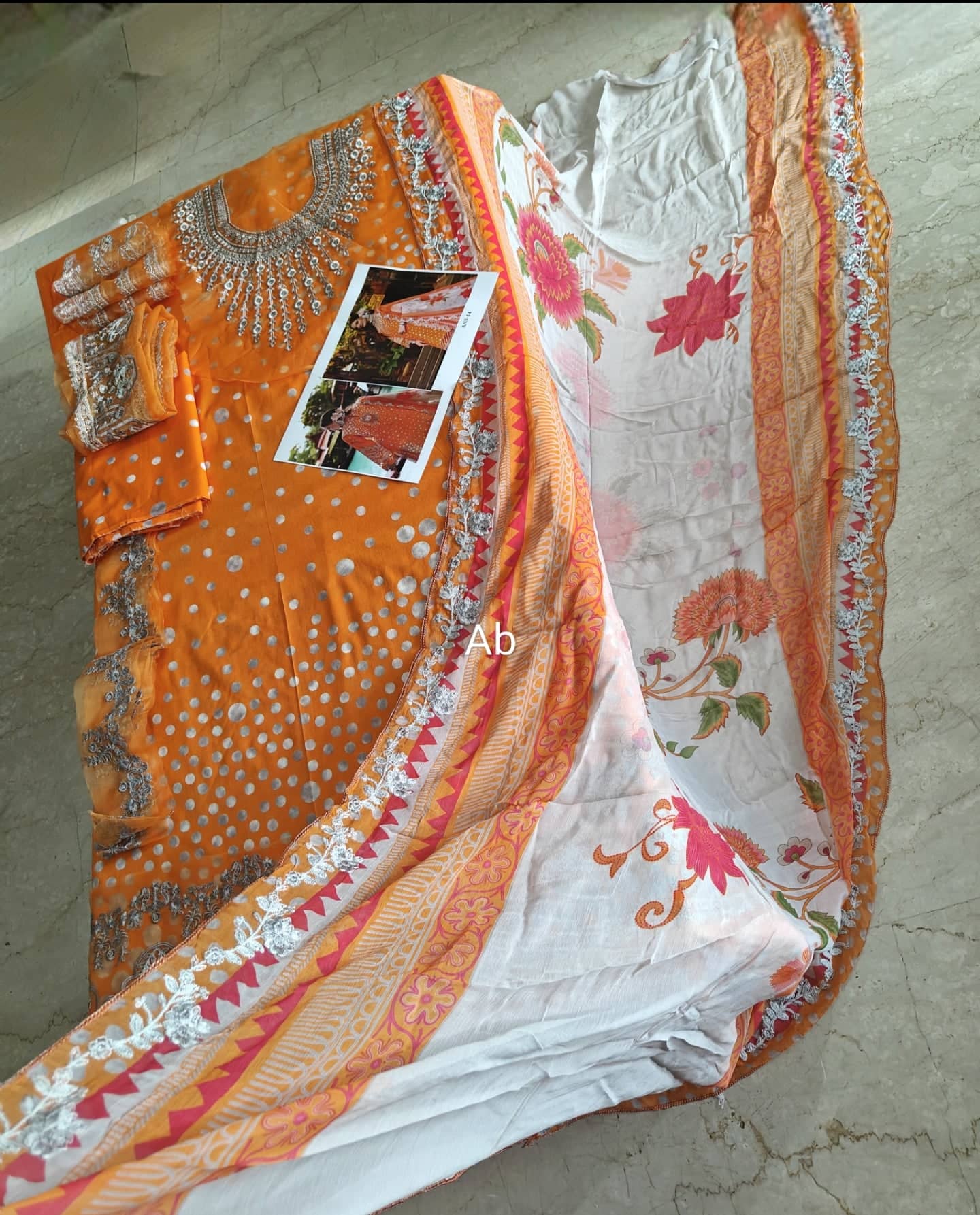 Open Pic/Charizma Aniiq Lawn/Pure Chiffon Embroideried Dupatta/AN5-14