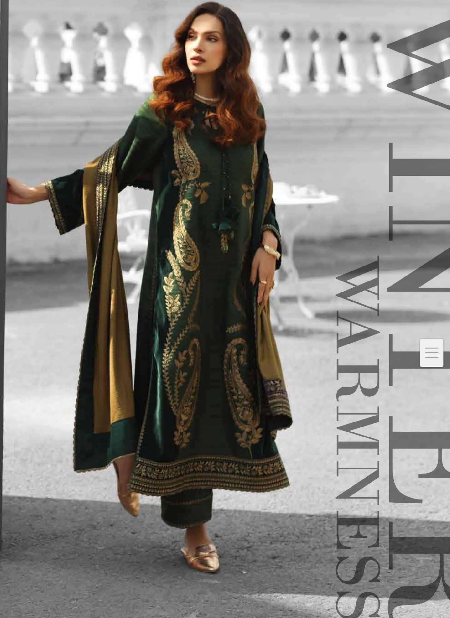 Charizma Signature Leather Peach/Velvet Embroideried/Woolen Shawls