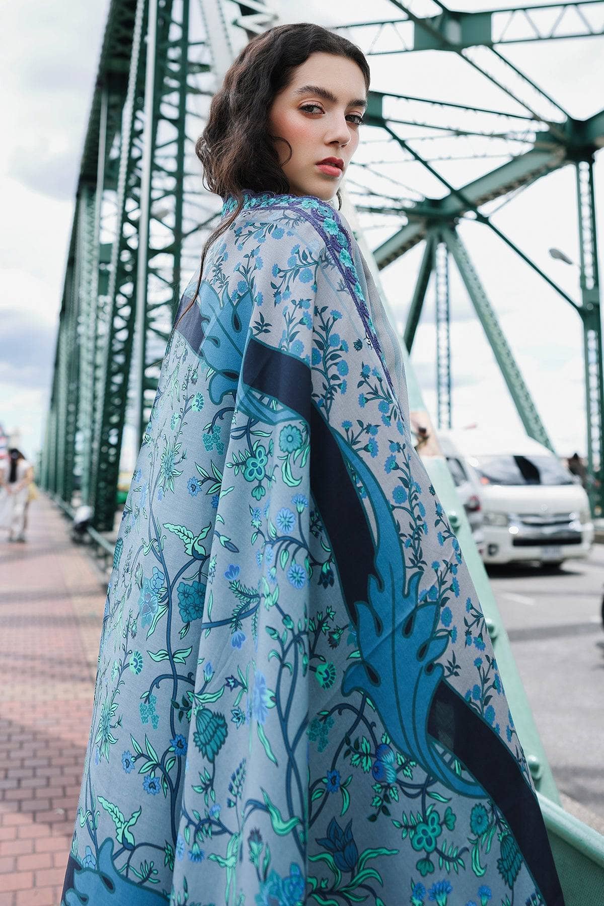 Restocked/Charizma Combination Linen/Embroideried Irish Linen Shawl