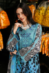Restocked/Charizma Combination Linen/Embroideried Irish Linen Shawl