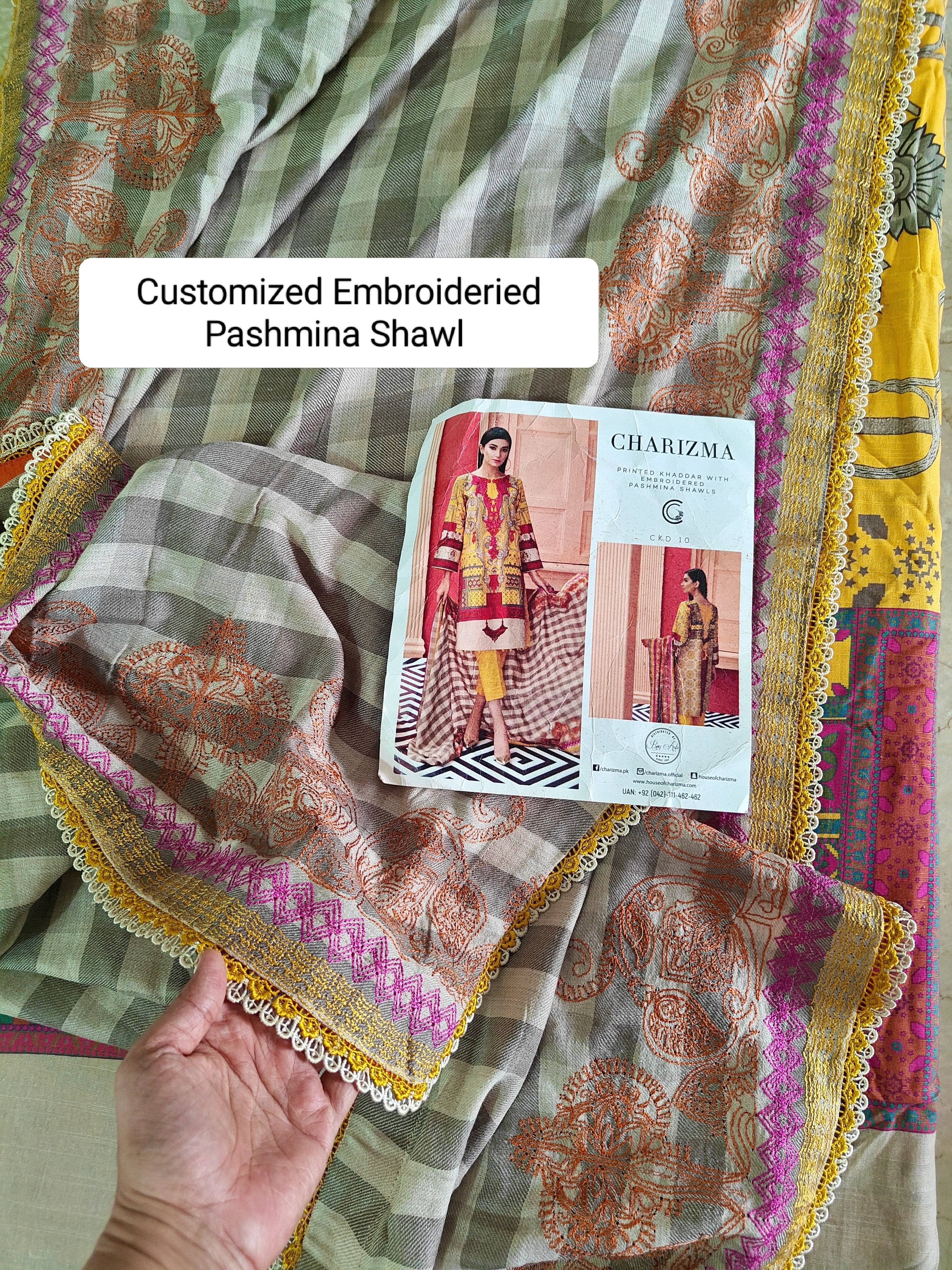 Semi Stitched/Charizma Khaddar/Embroideried Pashmina Shawl