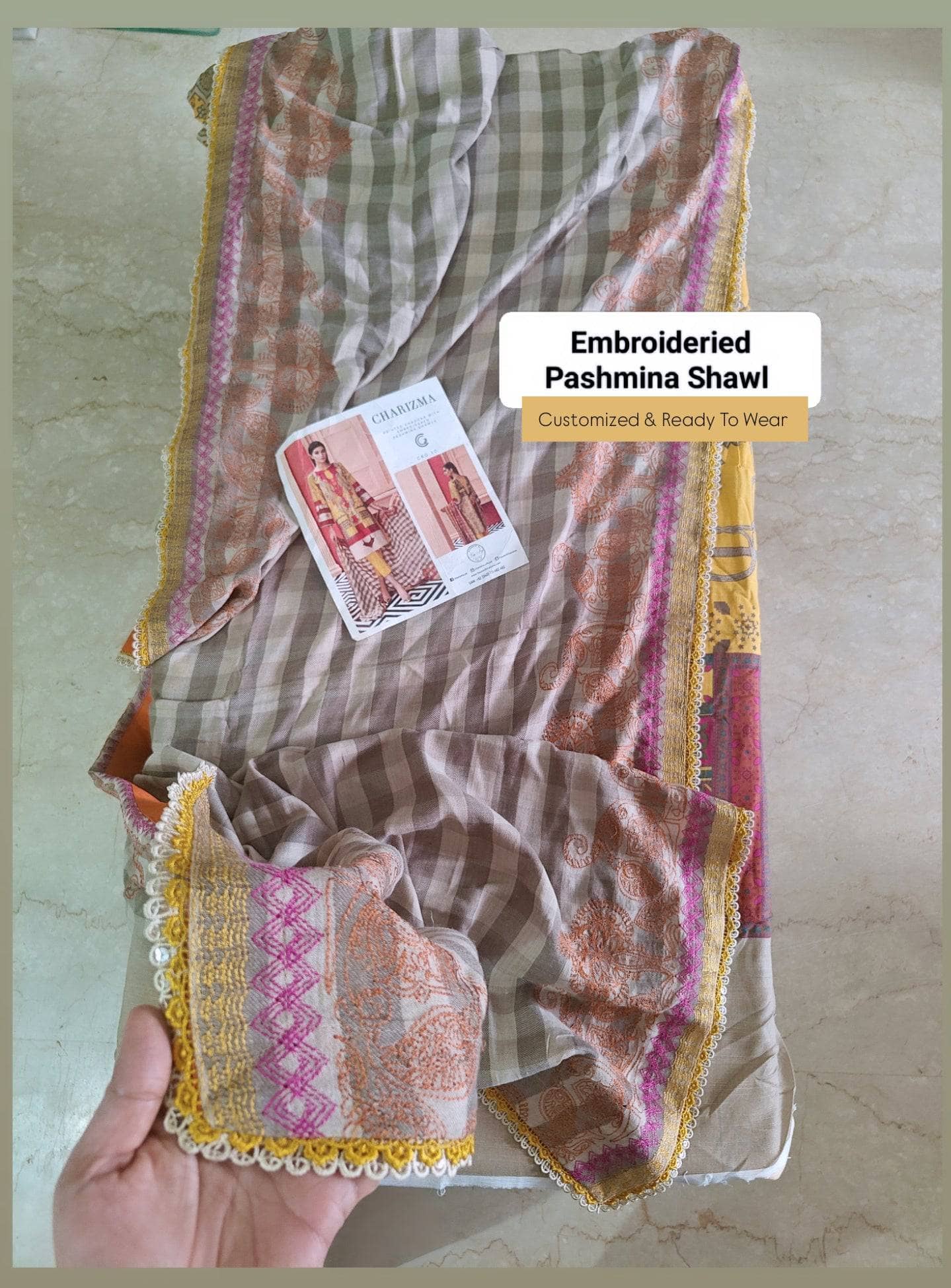 Semi Stitched/Charizma Khaddar/Embroideried Pashmina Shawl