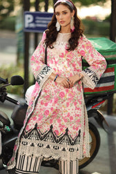Charizma Combination Lawn 26/CC6- 004/Pink on White