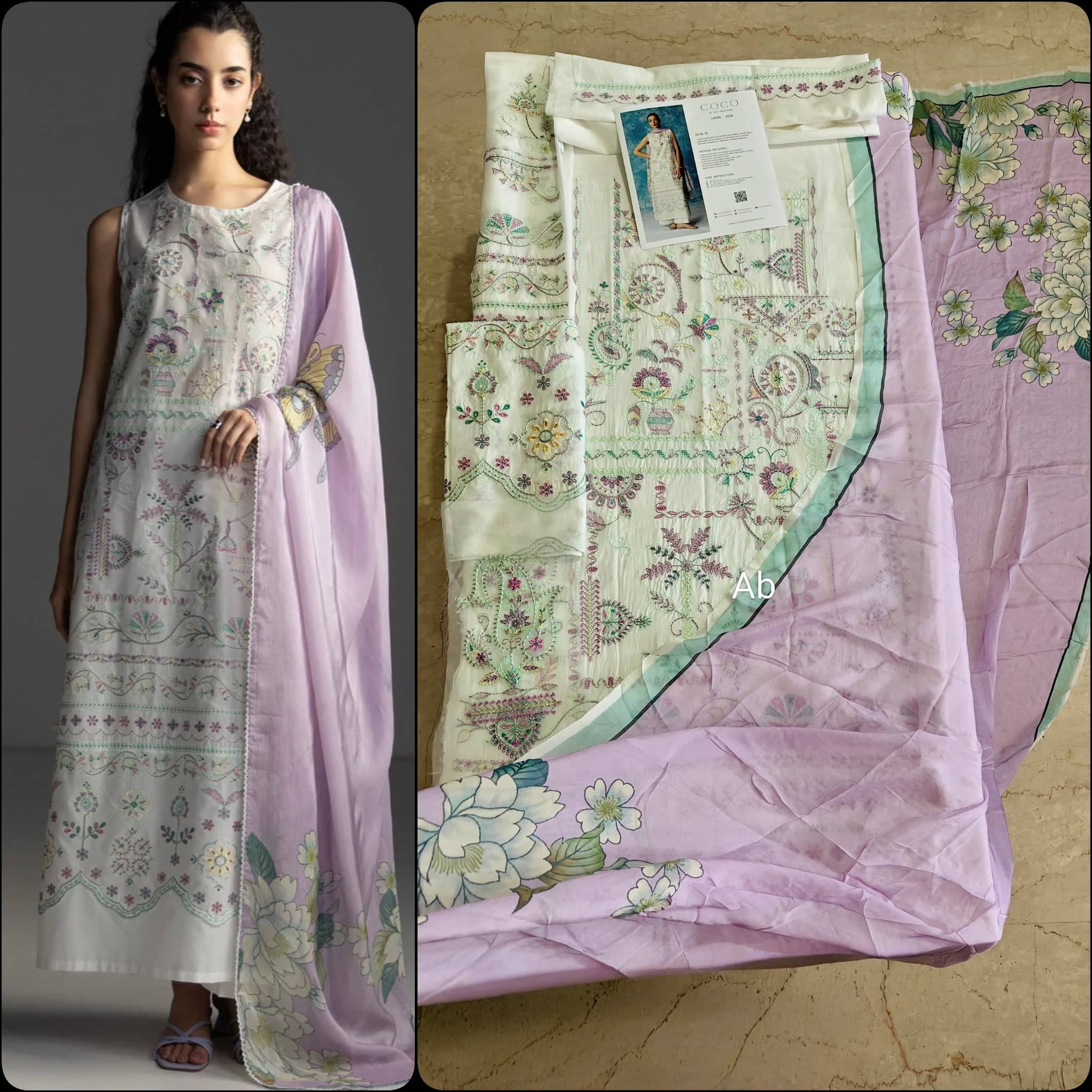 Open Pic/Zara Shahjahan Coco Lawn 26/Veya-7A/Silk Dupatta