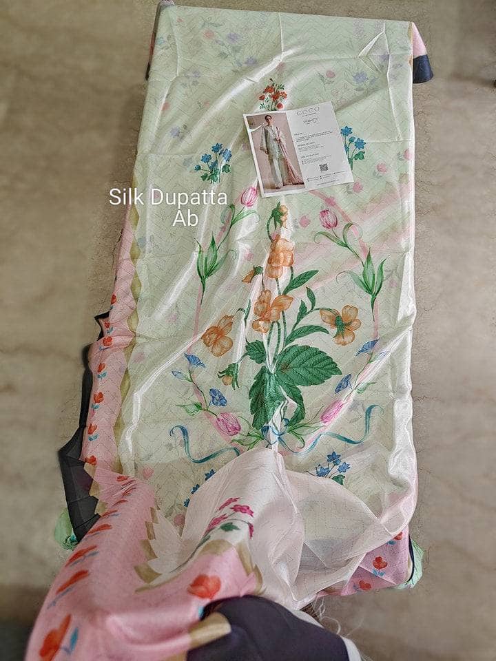 Open Pic/Zara Shahjahan Coco Prints 25/Vol 2/Kaia-09 A/Silk Dupatta