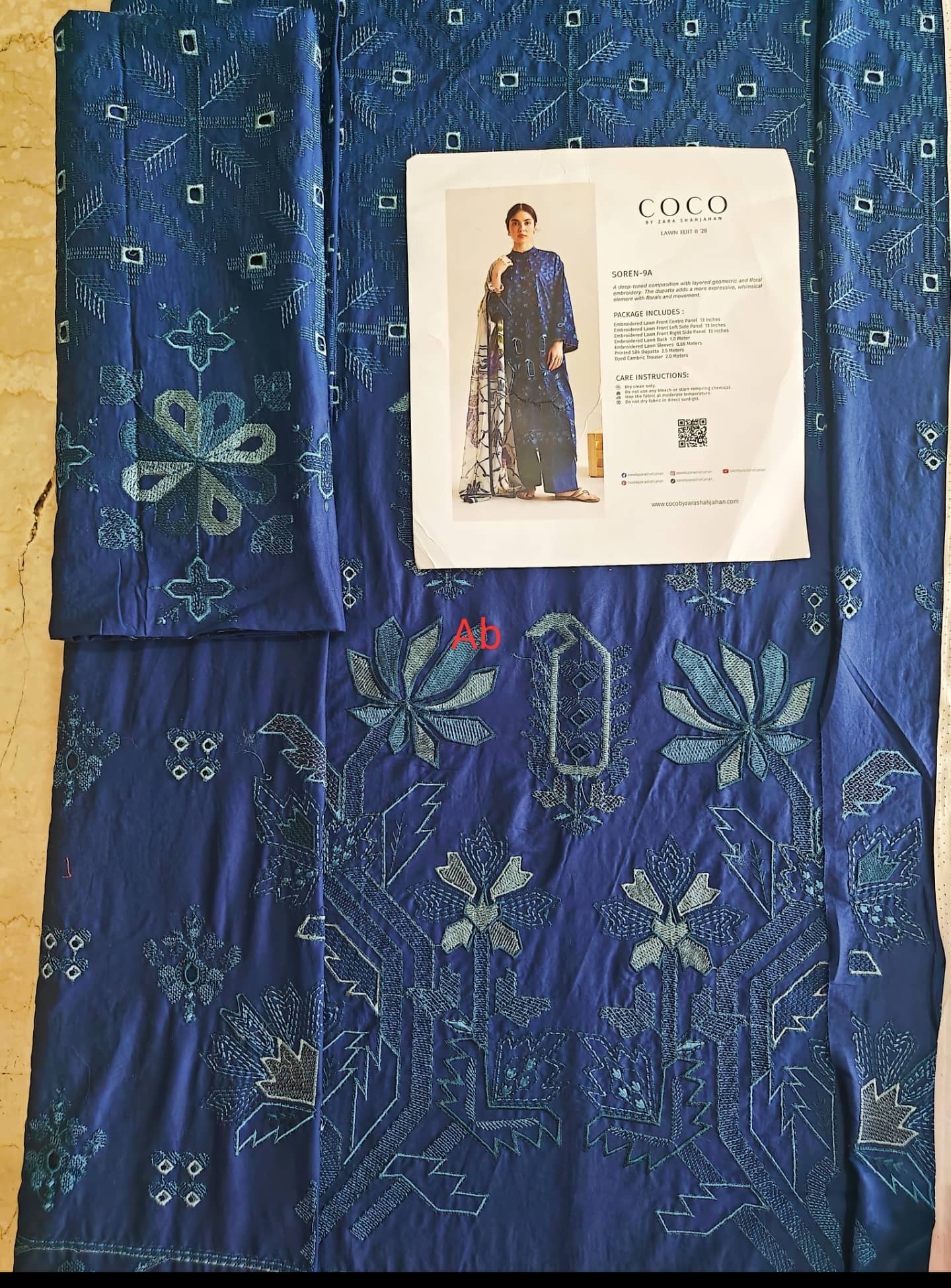 Sale‼️Zara Shahjahan Coco Lawn 26/Vol 2/Soren -9A
