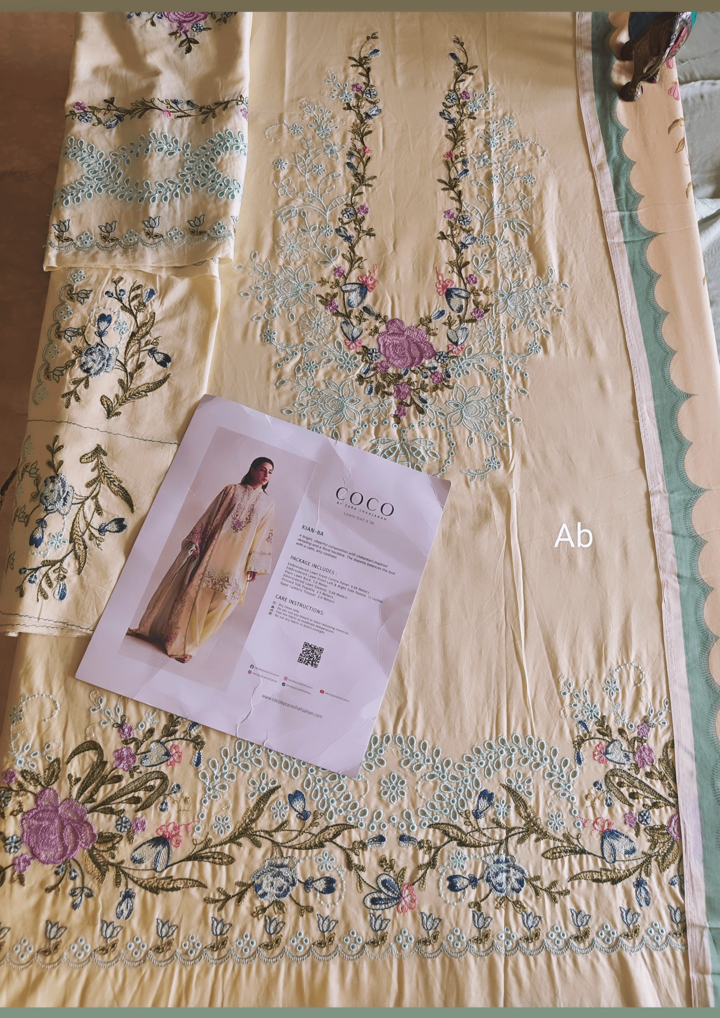 Zara Shahjahan Coco Lawn 26/Vol 2/Kian-8A/Silk Dupatta