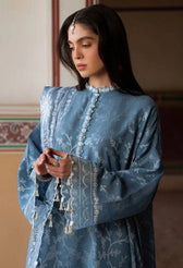 Restocked/Cross Stitch Luxury Lawns 25/Silver Mist/Blue