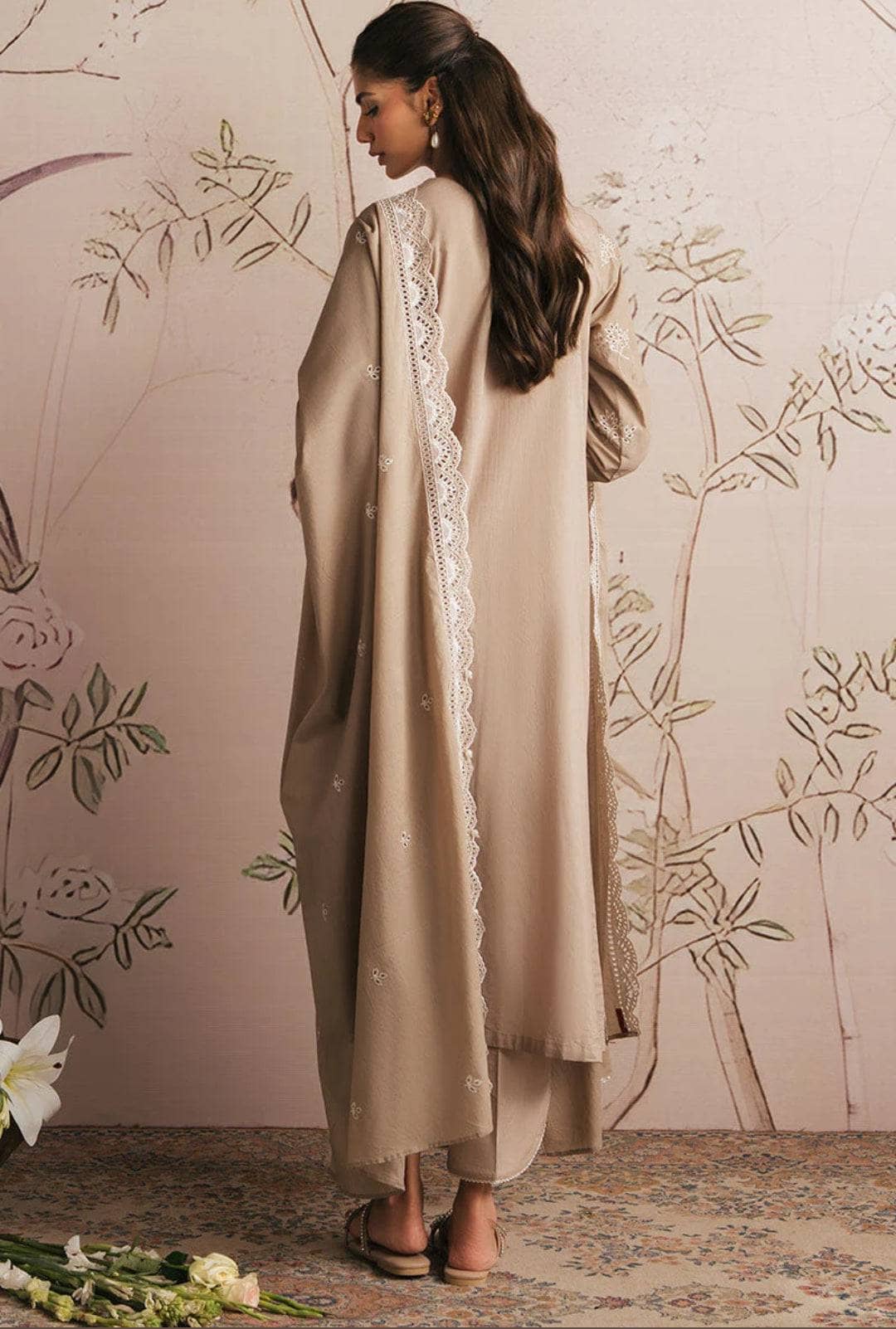 Cross Stitch Chikankari Lawn 25/Gray Forest