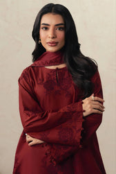 Cross Stitch Monsoon Edit 26/Crimson Bloom/Embroideried Dupatta