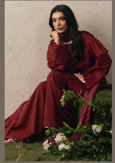 Cross Stitch Monsoon Edit 26/Crimson Bloom/Embroideried Dupatta