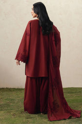 Cross Stitch Monsoon Edit 26/Crimson Bloom/Embroideried Dupatta