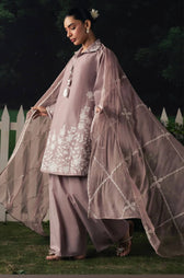 Cross Stitch Monsoon Edit 26/Mauve Whisper/Embroideried Dupatta