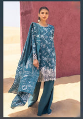 Cross Stitch Lawn 24/Teal Serenity/Teal/Cotton Jacquard Dupatta