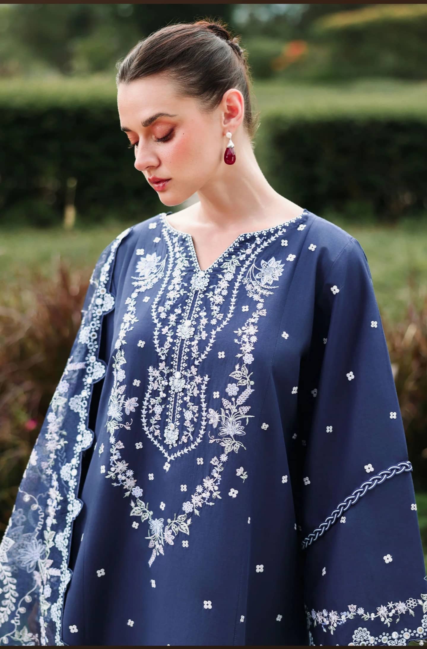 Restocked/Cross Stitch Premium Lawn 26/Midnight Aura/Blue