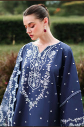 Restocked/Cross Stitch Premium Lawn 26/Midnight Aura/Blue
