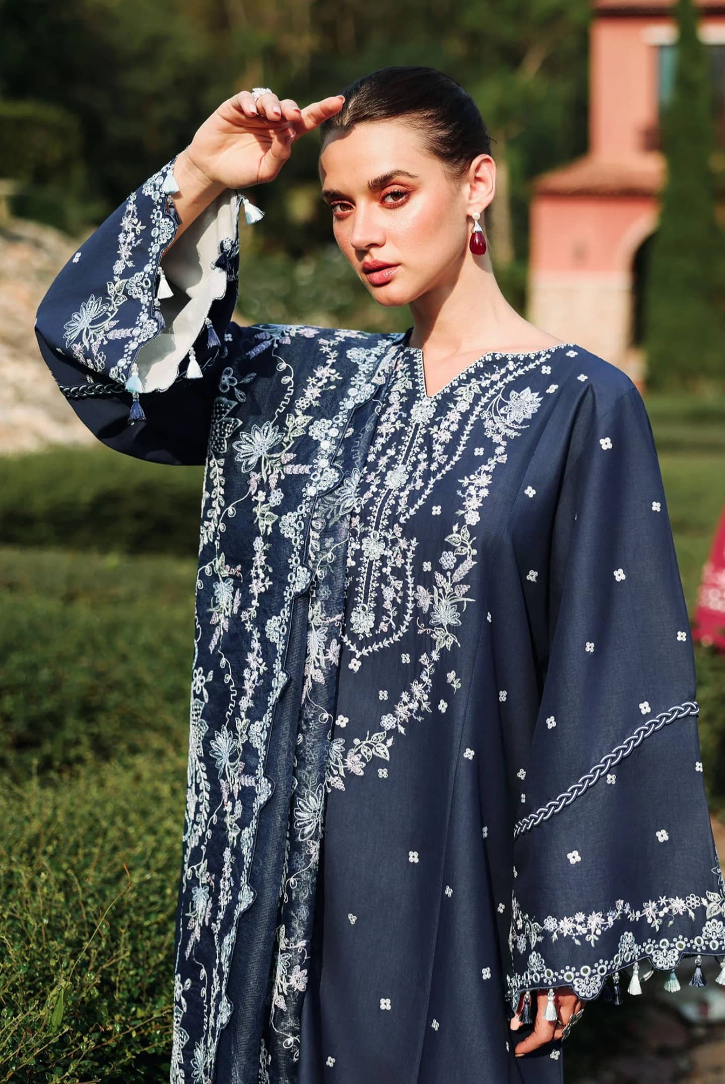 Restocked/Cross Stitch Premium Lawn 26/Midnight Aura/Blue