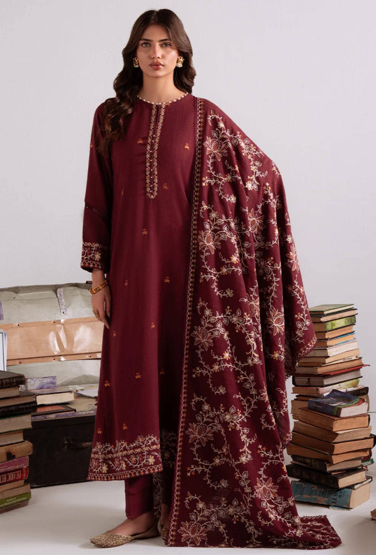 Cross Stitch Khaddar/Woven Elegance