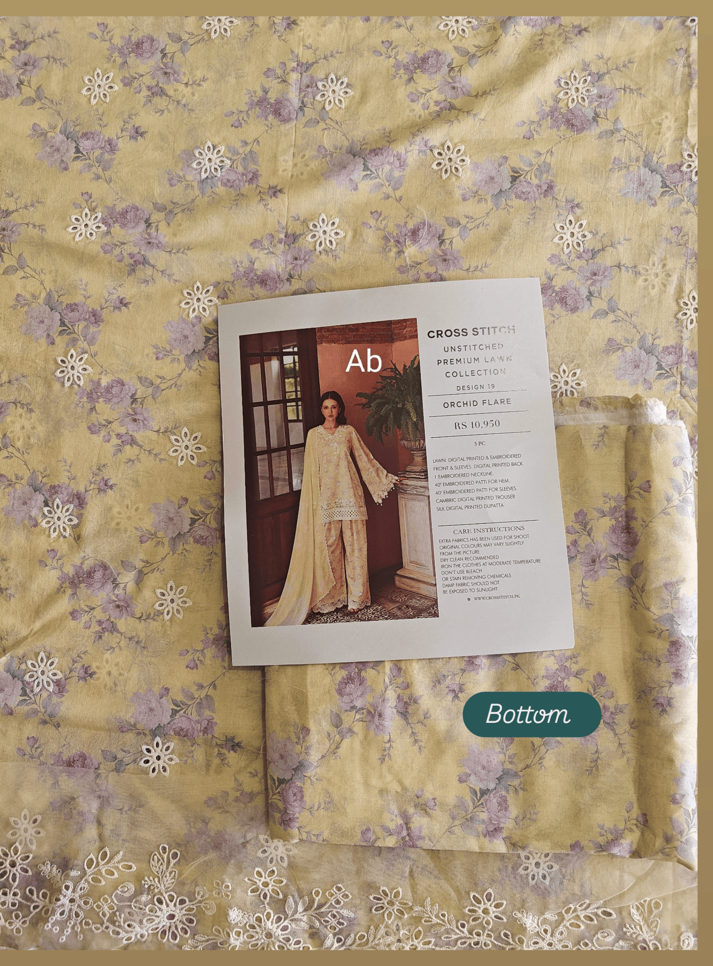 Open Pic/Cross Stitch Premium Lawn 26/ORCHID FLARE/Silk Dupatta