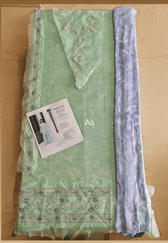 Sale‼️Open Pic/Cross Stitch Premium Lawn 26/Summer Breeze/Green/Chiffon Dupatta