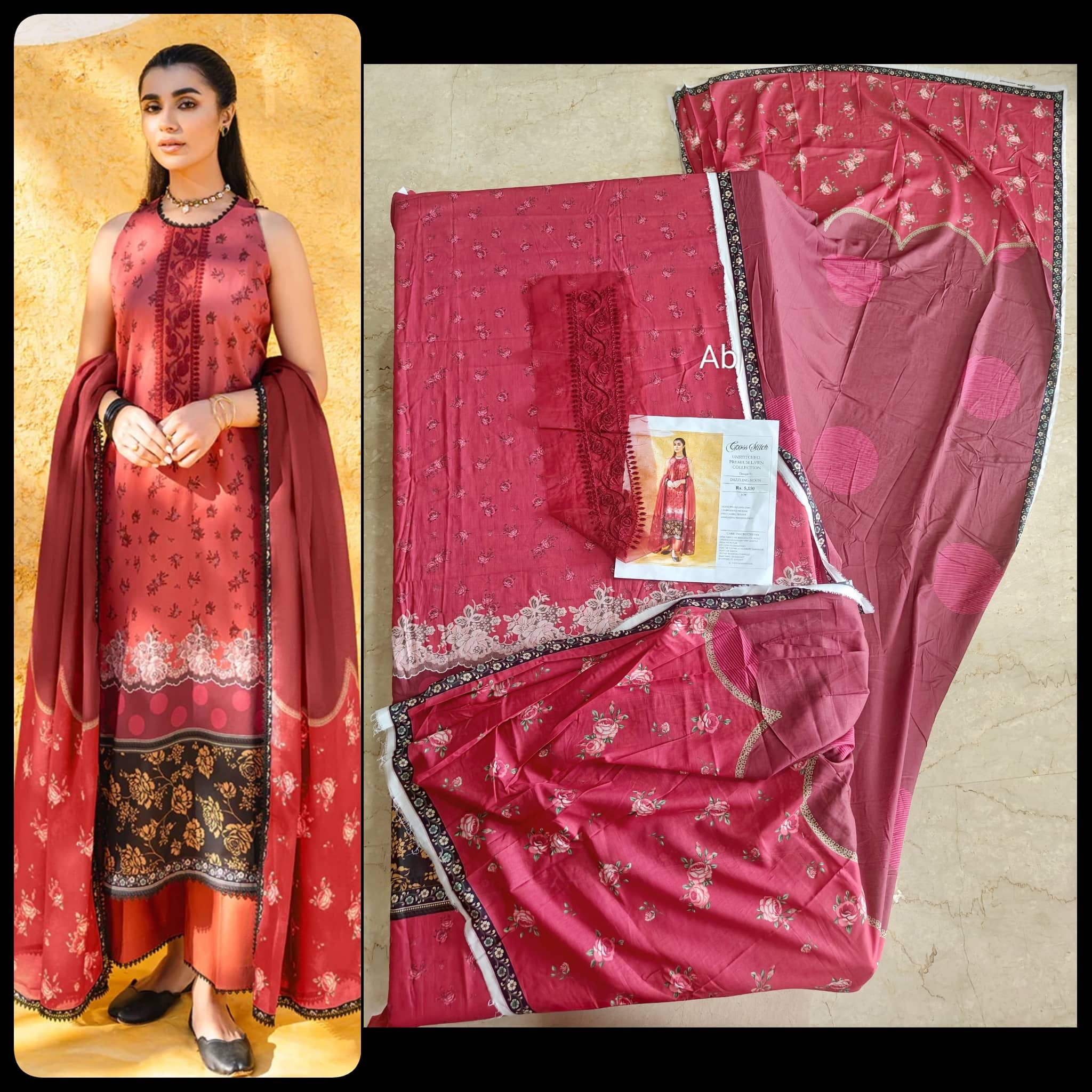 Sale‼️Open Pic/Cross Stitch Basant/DAZZLING MOON/Lawn Dupatta