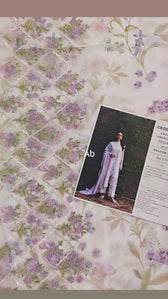 Sale‼️Open Pic/Cross Stitch Premium Lawn 26/Meadow Dream/White
