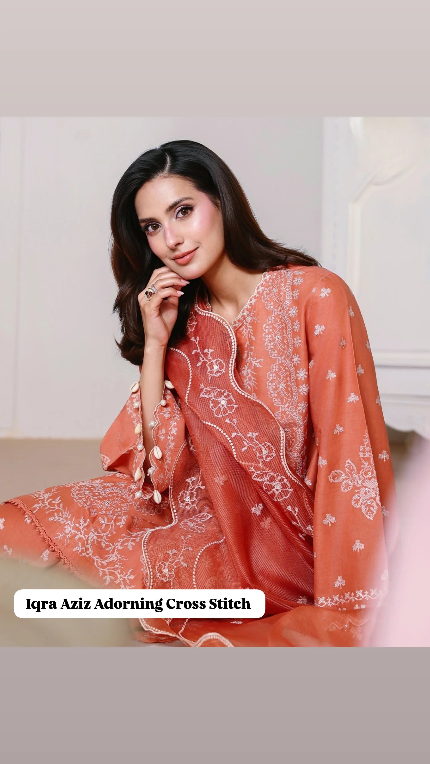 Spotted in Cross Stitch Premium Lawn 26/Amber Mist/Rust