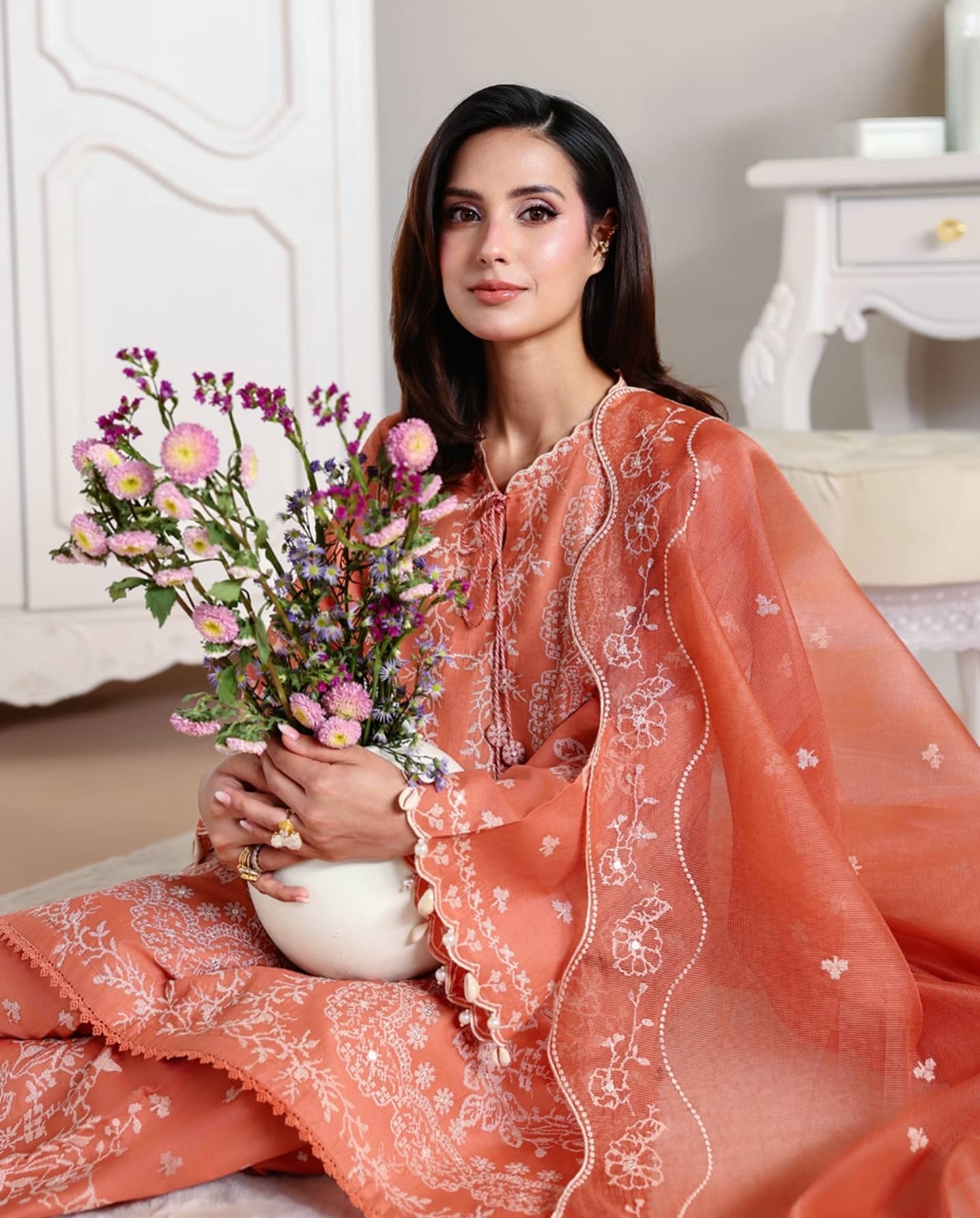 Spotted in Cross Stitch Premium Lawn 26/Amber Mist/Rust