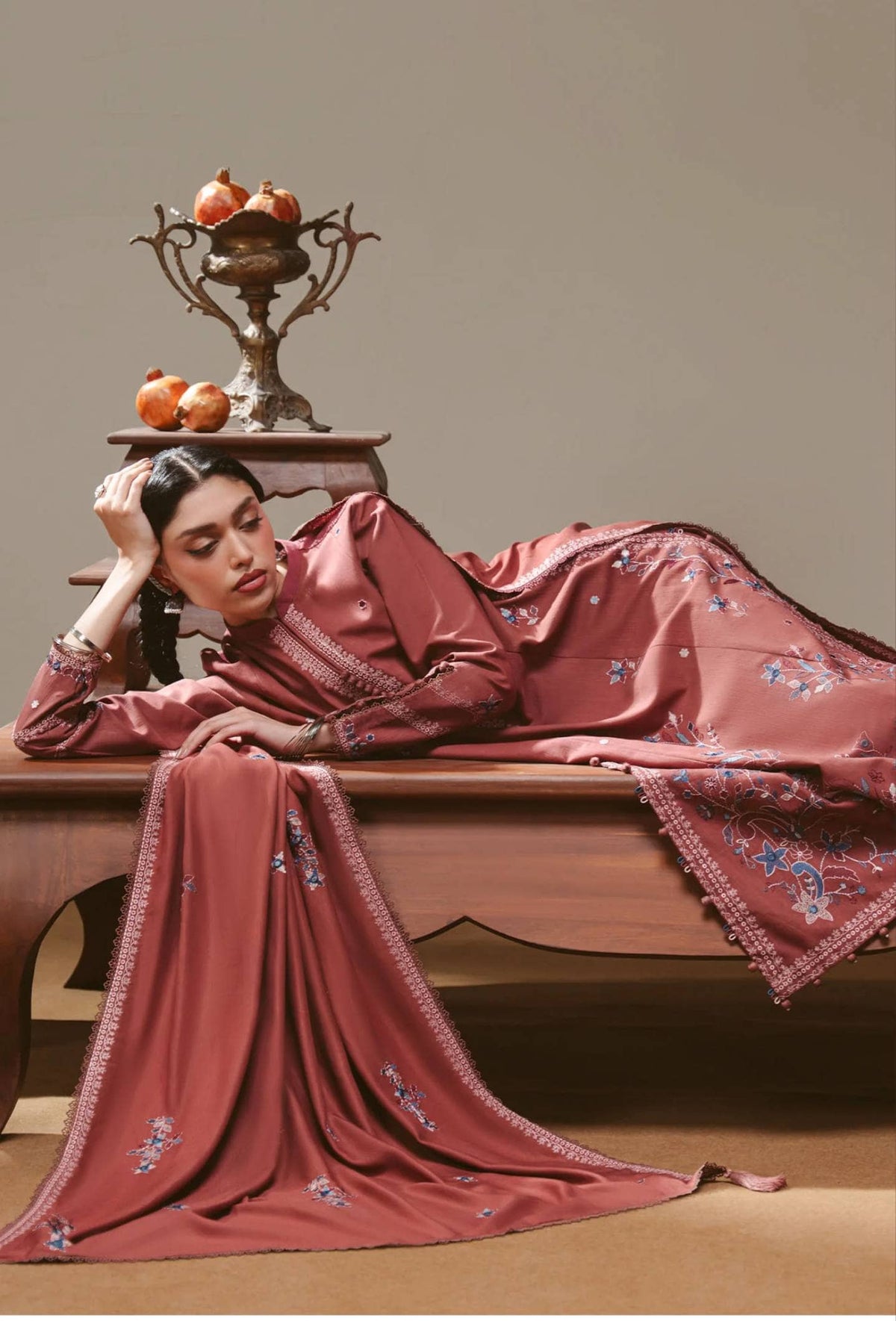 Cross Stitch Winter 26/AMBER TAPESTRY-3PC KHADDAR SUIT/Rust